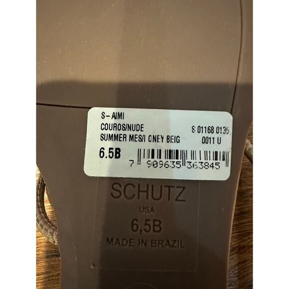 SCHUTZ Women's Aimi Leather Strappy Sandals Beige Size 6.5B NWT Minimalist Chic - Picture 11 of 11